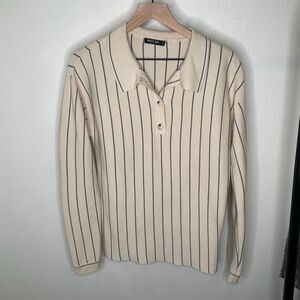 Nasty Gal Pinstripe Collared Sweater